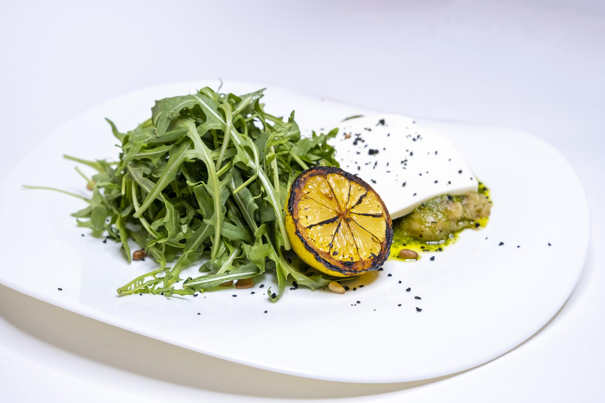 Plated seasonal salad with citrus